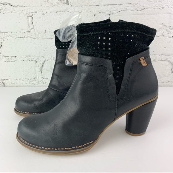 El Naturalista Colibri Perforated Leather Bootie Heeled 40 - Picture 1 of 14